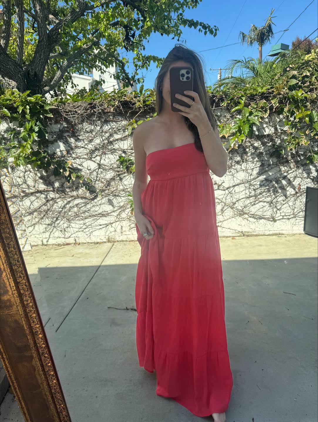 Olivia Strapless Open Back Maxi Dress