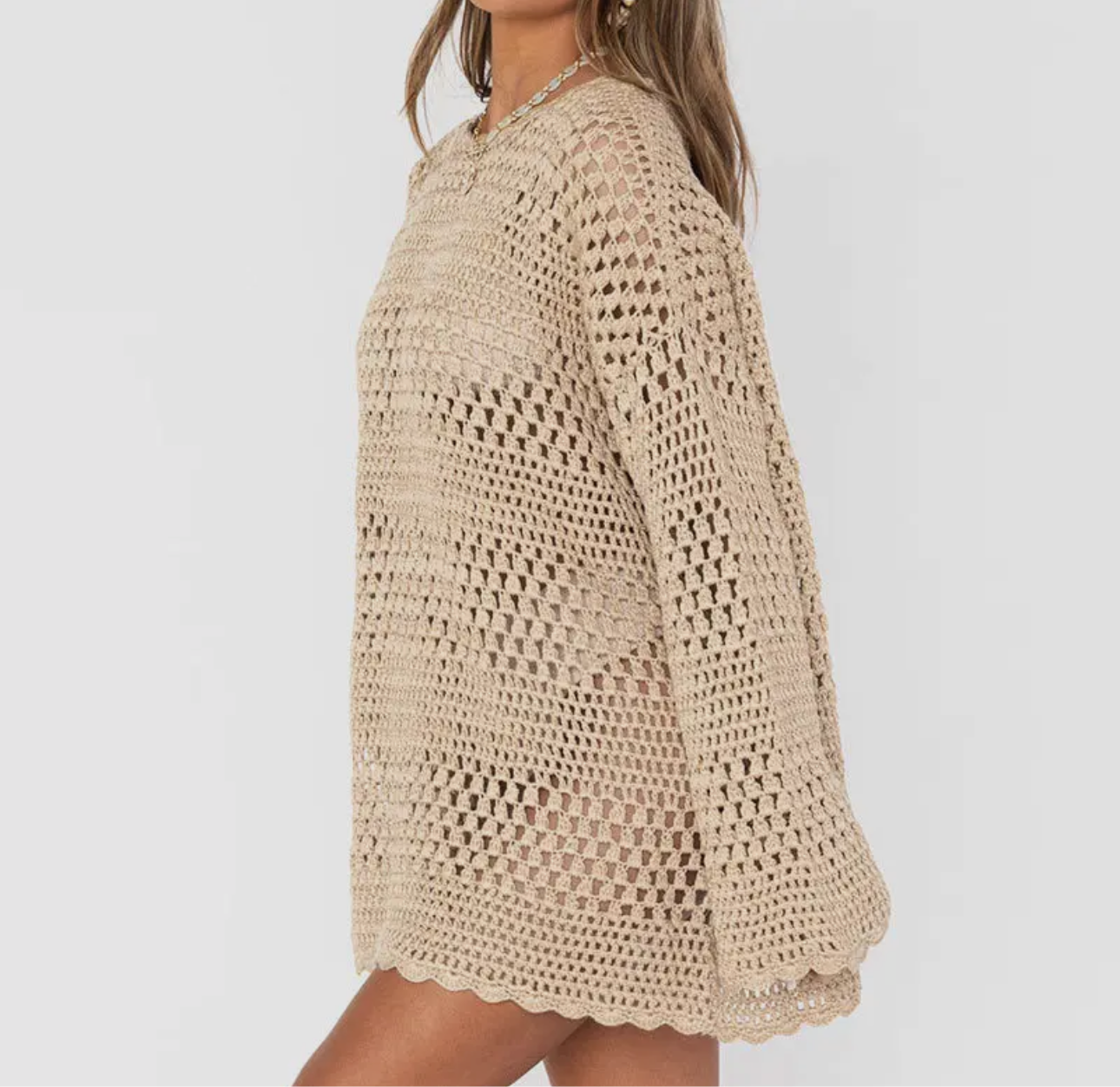 Crochet Coverup Tan