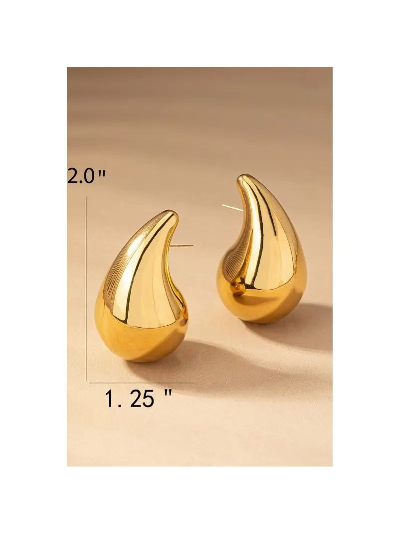 Teardrop Gold Earring - XLarge