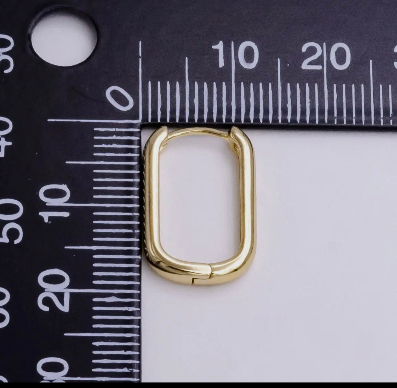 Oblong Huggie Hoop Earring