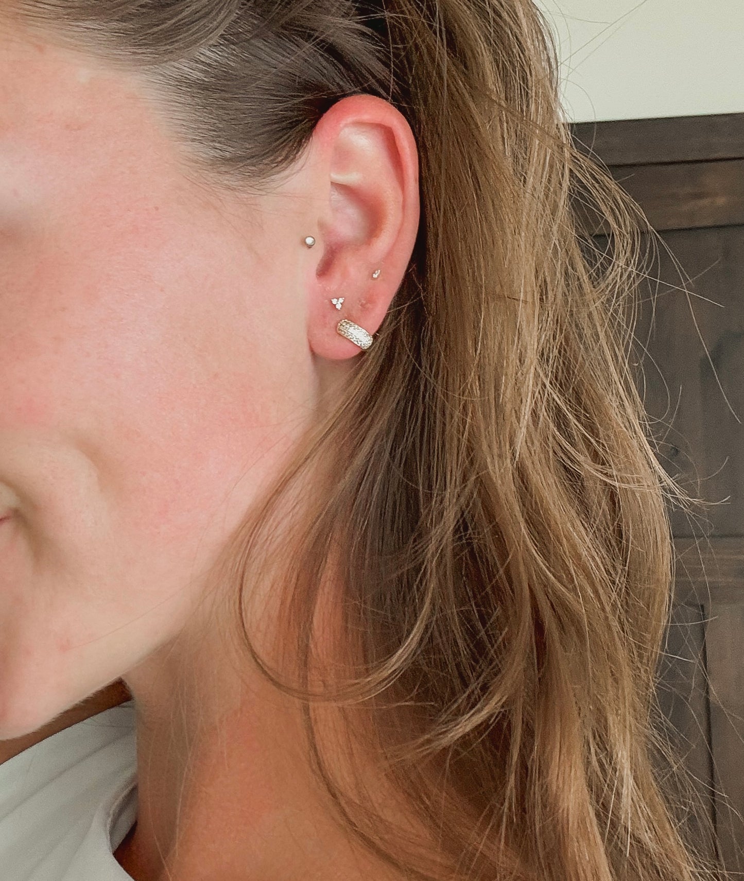 Studded Huggie Earring