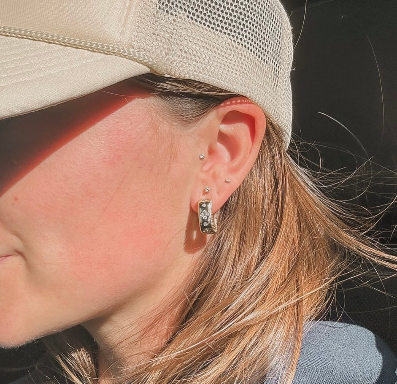 Square Huggie Earrings