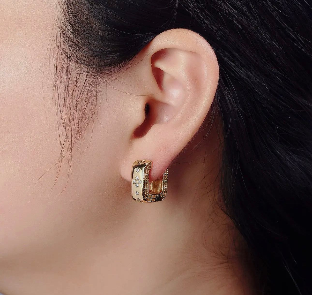 Square Huggie Earrings