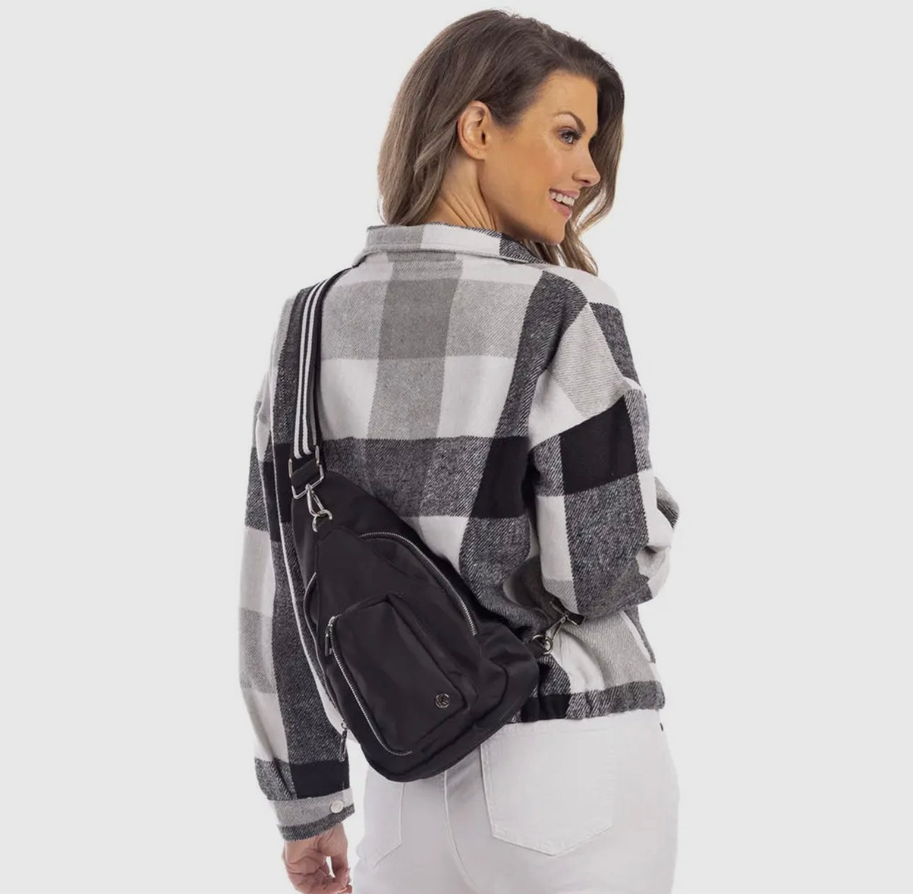 Black Solid Sling Bag