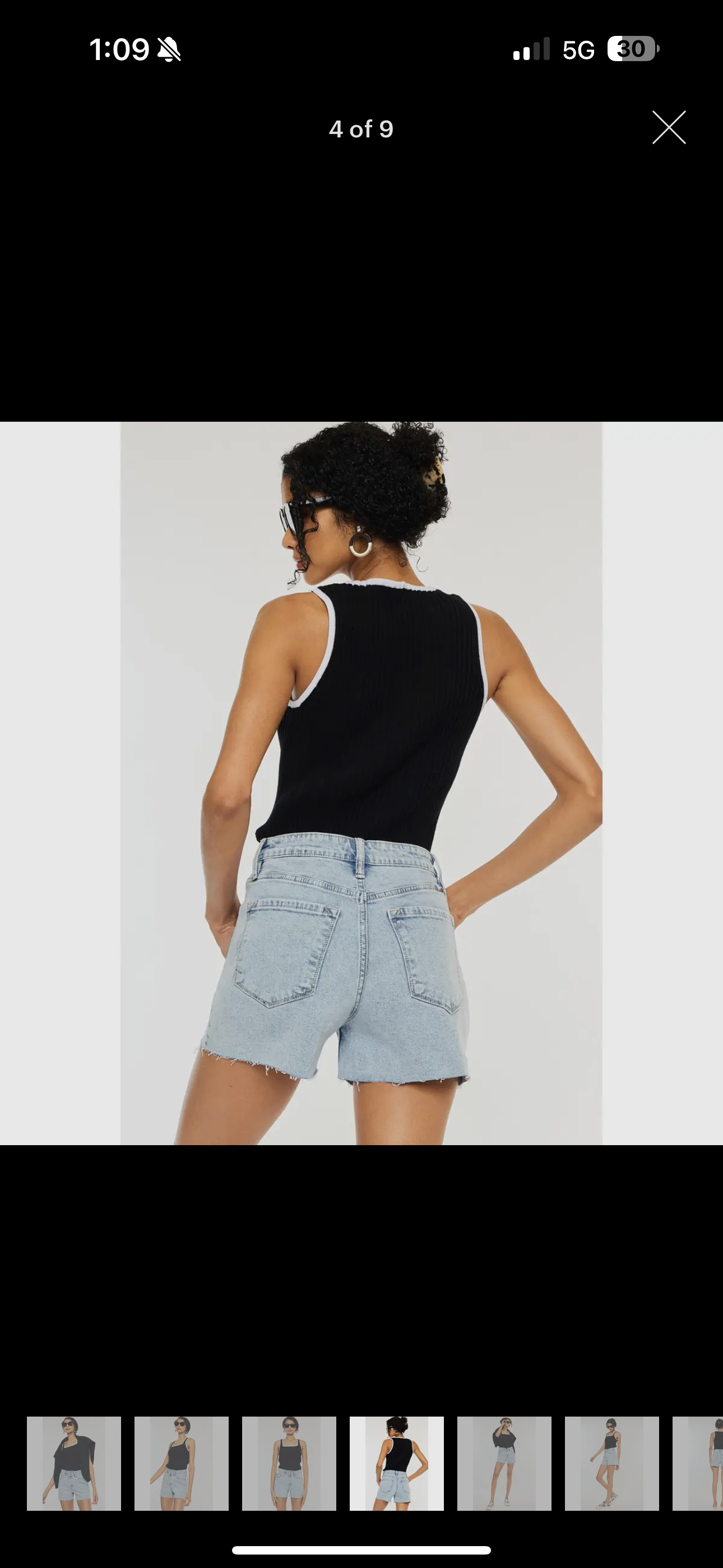 Light Wash Criss-Cross Short