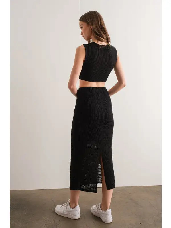 Rylie Waffle Maxi Skirt