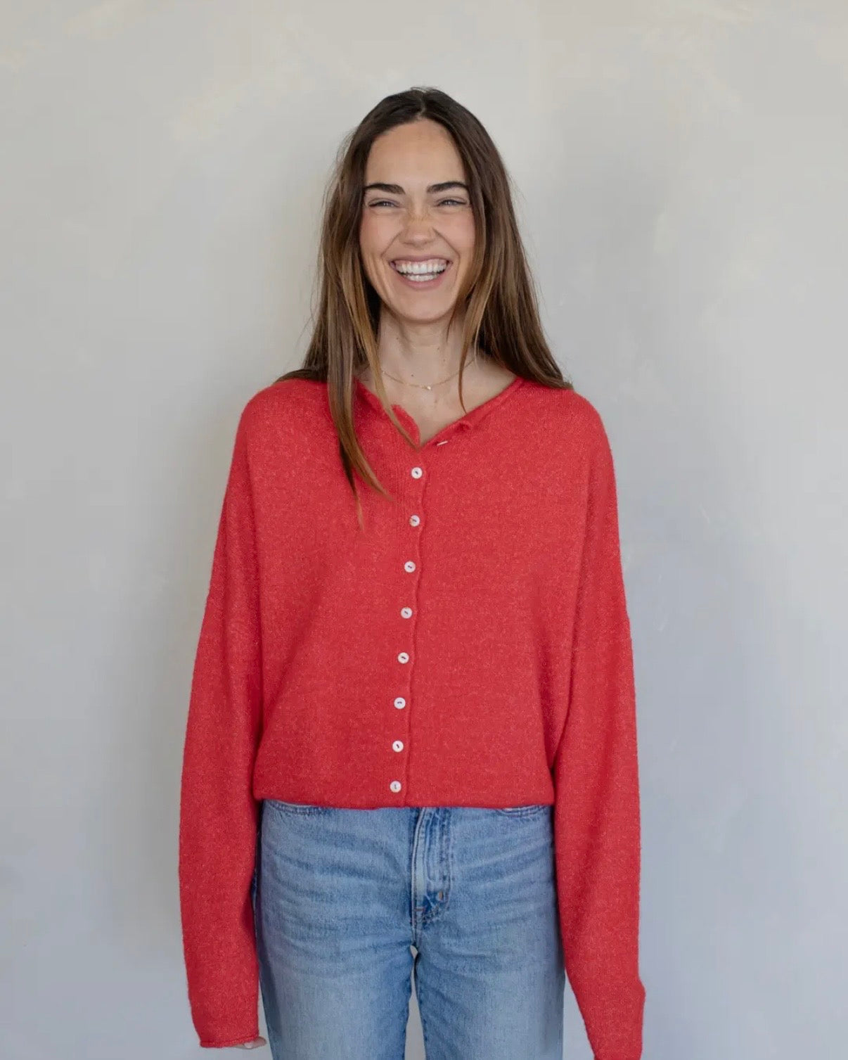 Button Up Baby Sweater (Red)