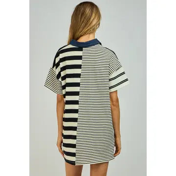Multi Stripe Collar Dress