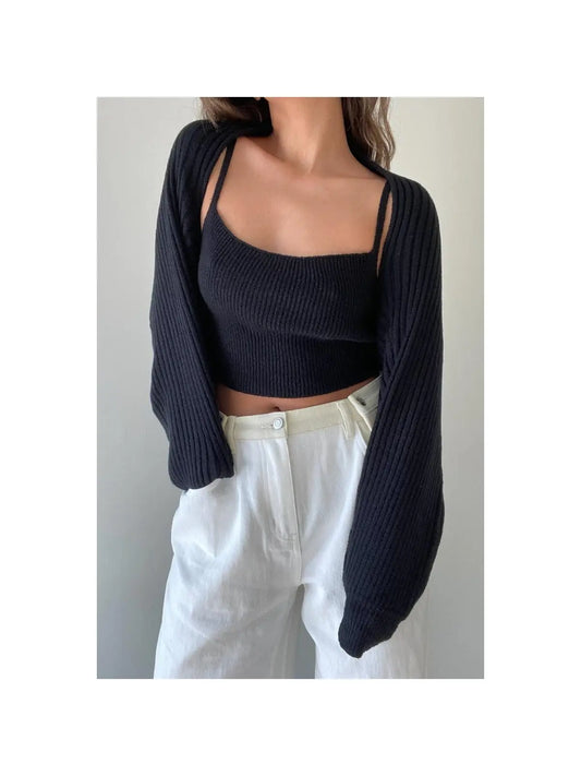 Knitted Tank and Shrug Sweater Set