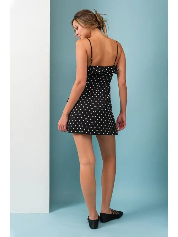 Violet Polka Dot Mini Dress
