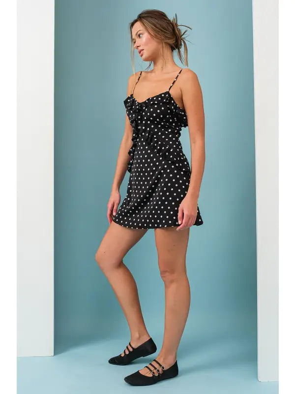 Violet Polka Dot Mini Dress