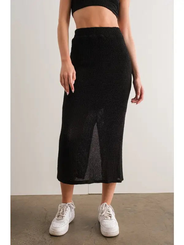 Rylie Waffle Maxi Skirt