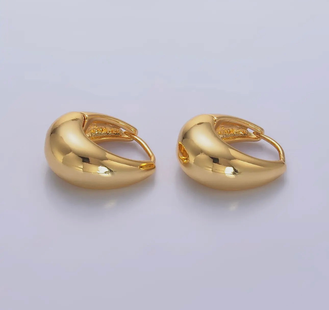 Gold Dome Hoop Earring