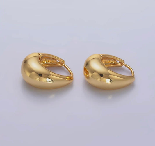 Gold Dome Hoop Earring