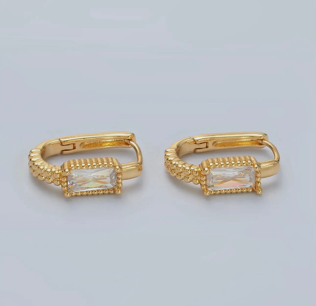 Baguette Huggie Hoop Earring