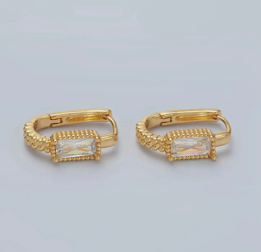 Baguette Huggie Hoop Earring