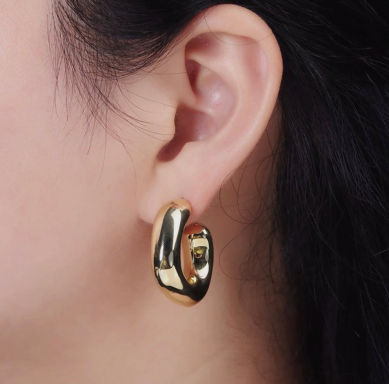 Chunky Gold Hoop Earring