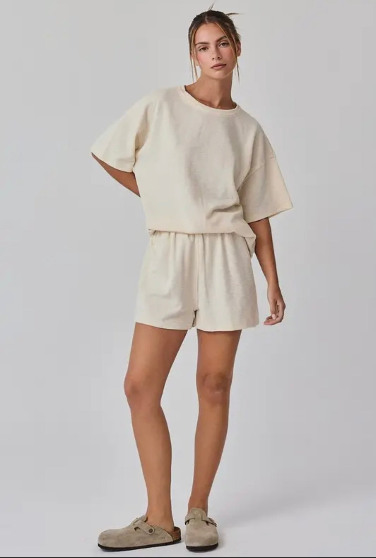 Linsey Cream Shorts Set