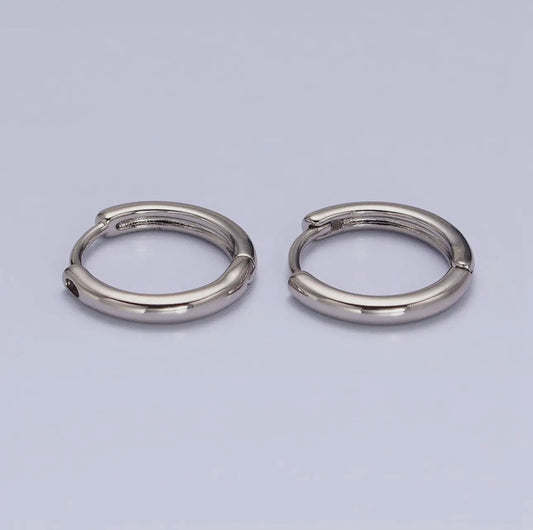 Dainty Silver Huggie Earrings