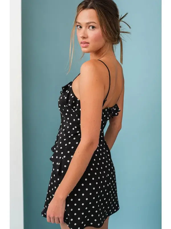Violet Polka Dot Mini Dress