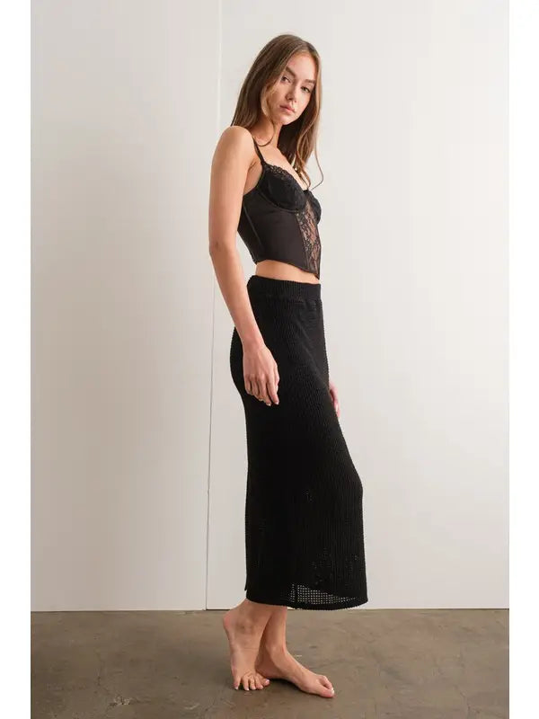 Rylie Waffle Maxi Skirt