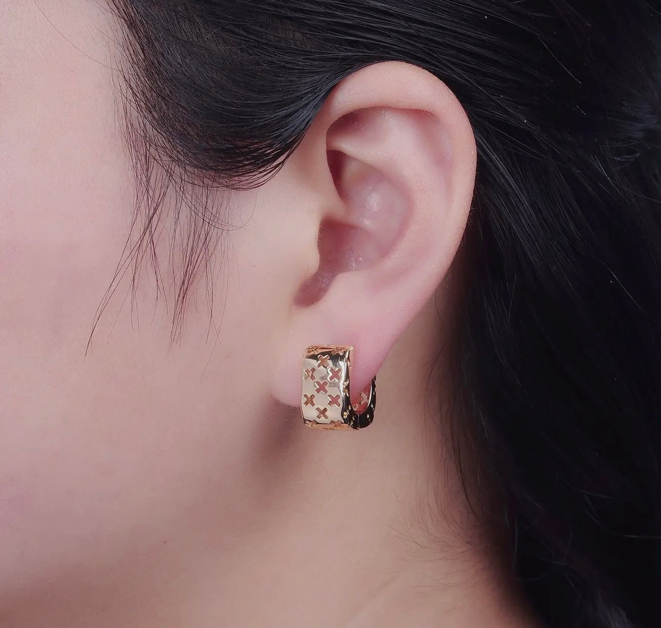 Gold Chunky Hoop Earring