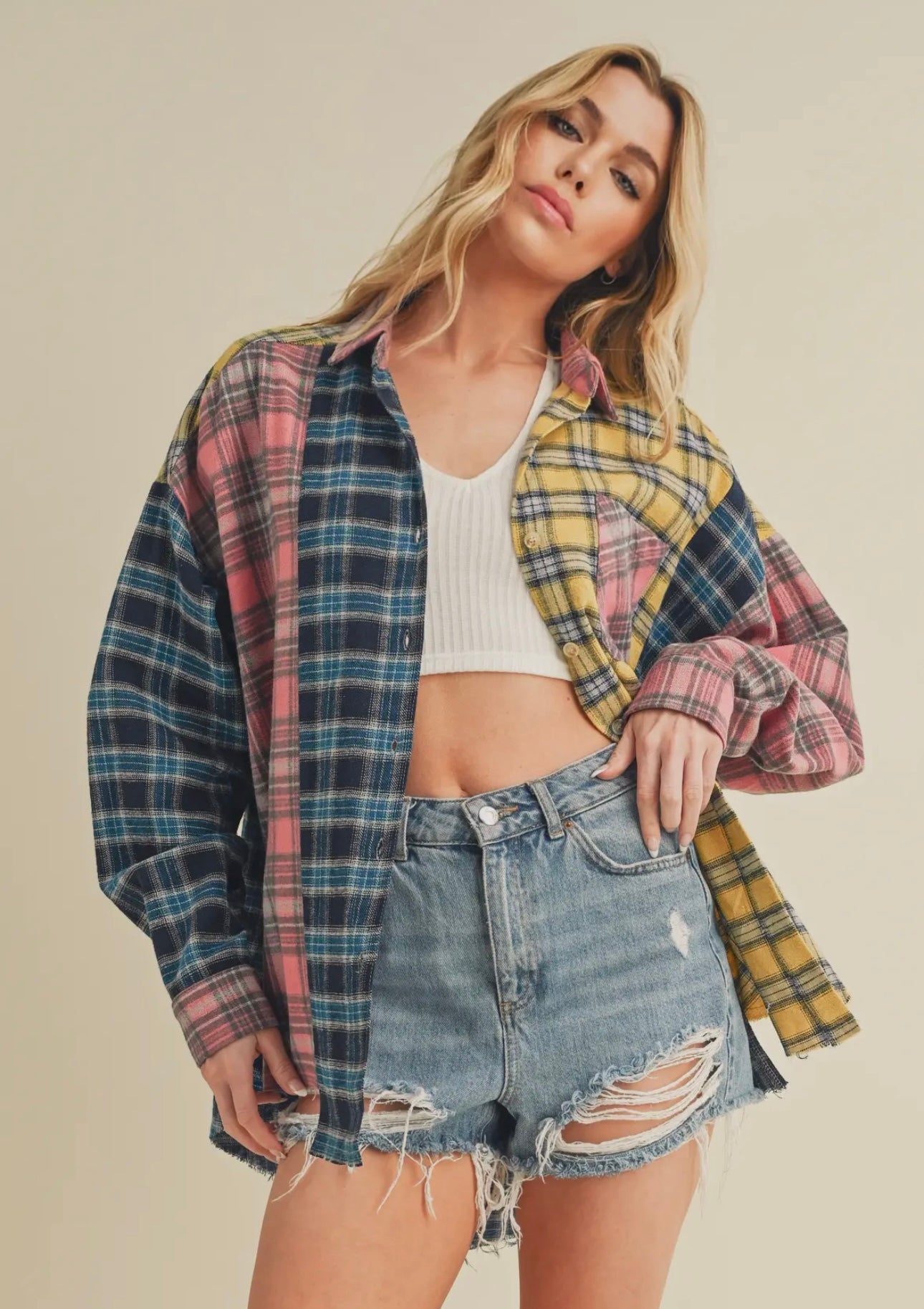 Missy Multi Color Plaid Flannel