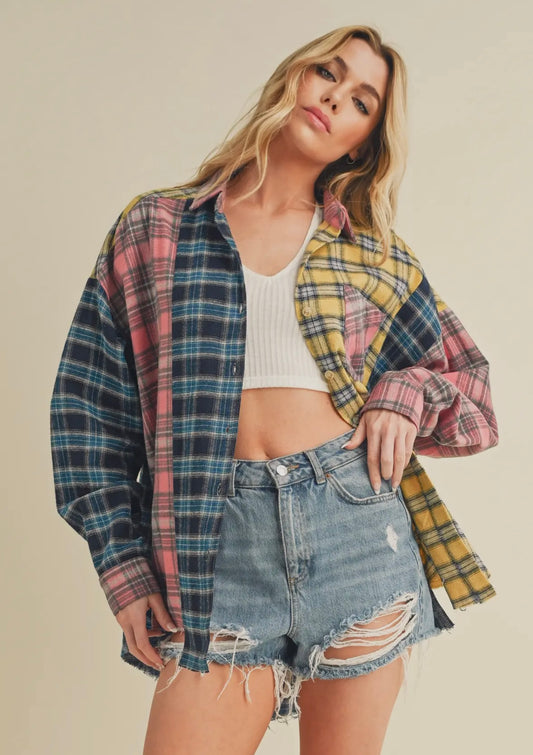 Missy Multi Color Plaid Flannel